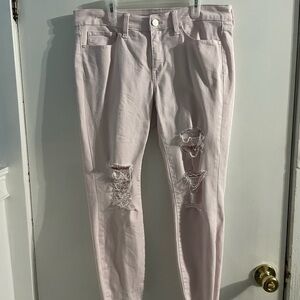 Women's Distressed Pink Jeans